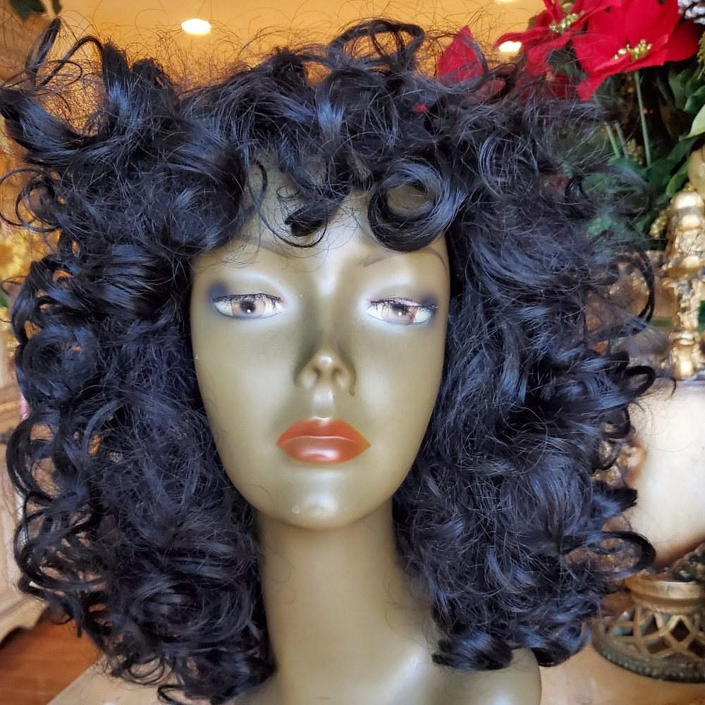 Black Used Curly Beauty Full Wig